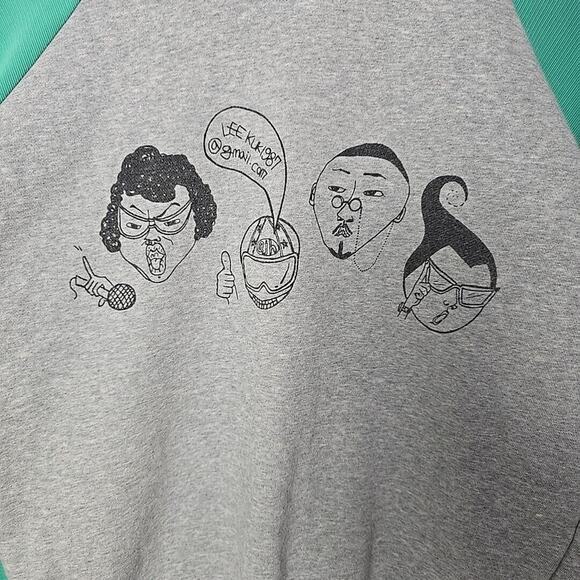 Jin-Ho Men's Korean Neighbors Grey Graphic Crew Sweatshirt Med Streetwear - Picture 7 of 9